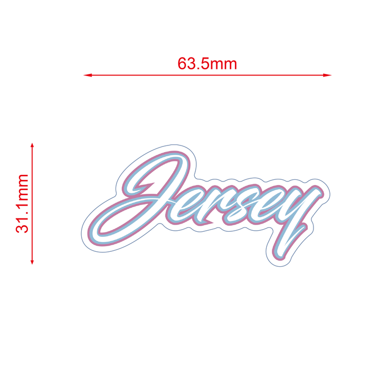 Sunset Jersey Script Sticker