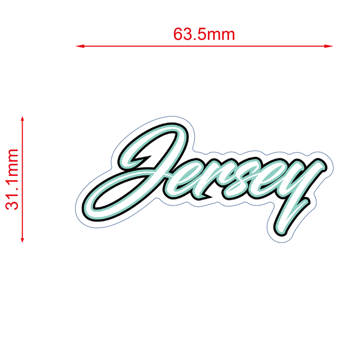 Mint Jersey Script Sticker