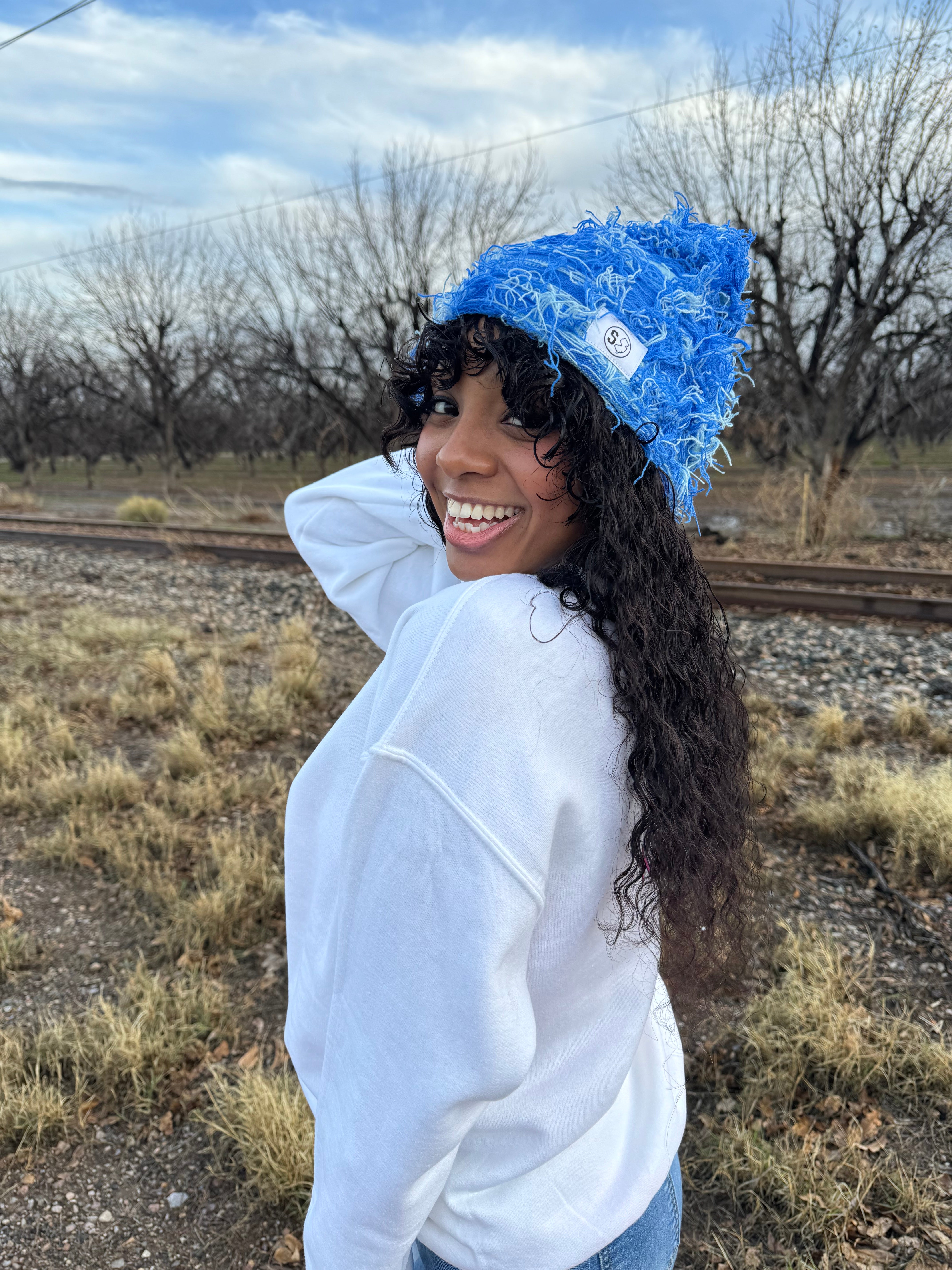 Blue Distressed Beanie – Stay Jersey