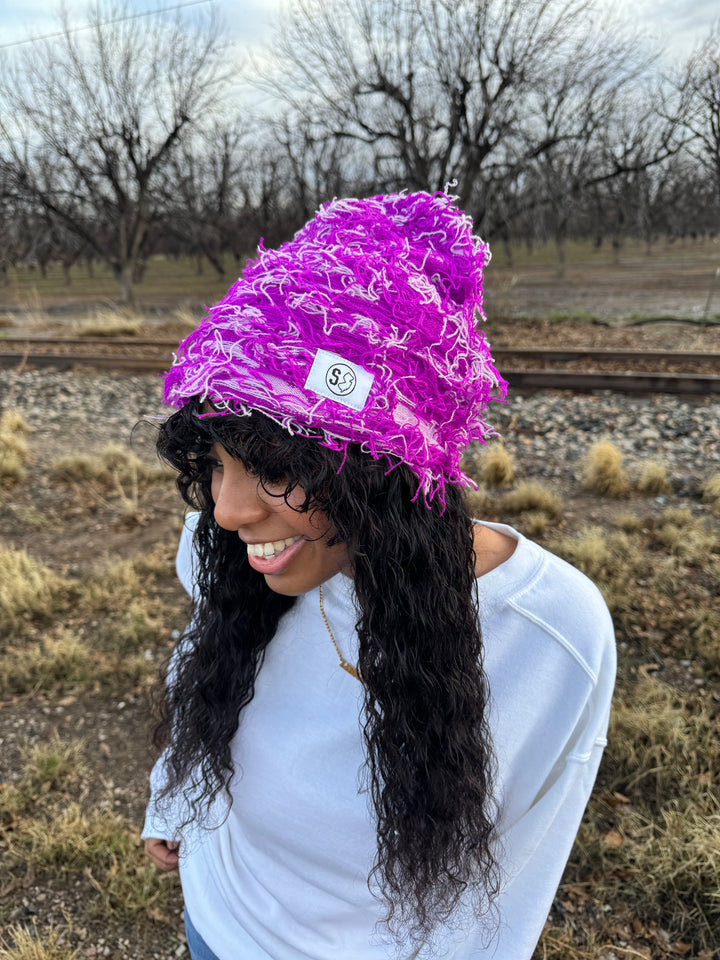 Purple Distressed Beanie